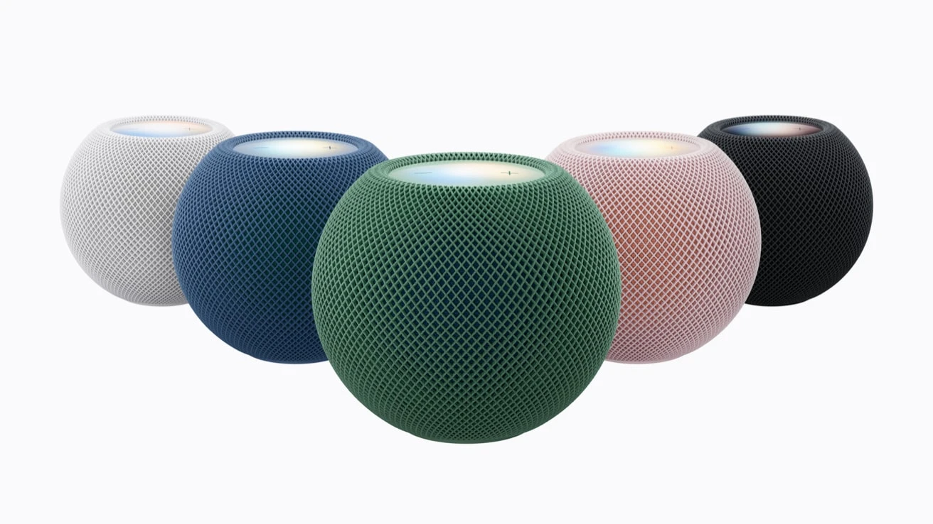 HomePod mini 2 v pěti barvách: bílé, modré, zelené, růžové a tmavé