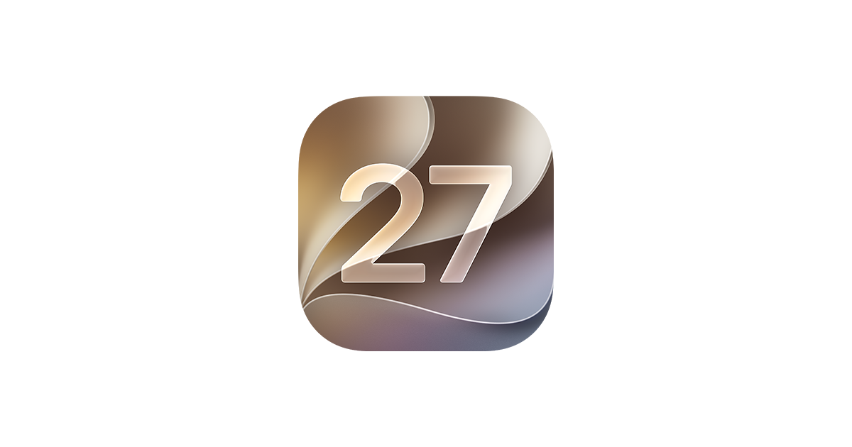Ikona iOS 27 ve stylu Liquid Glass